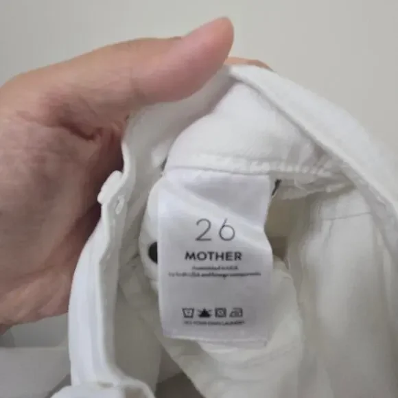 MOTHER The Insider Crop Step Fray Size 26 Fairest of Them All White Denim Jeans - Picture 11 of 12